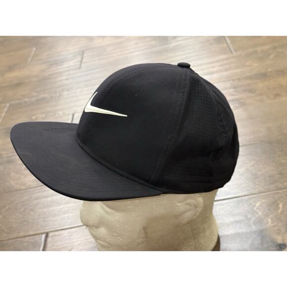 Nike Golf Pro Dri-Fit Mens Black Adjustable SnapBack Hat Baseball Cap 892643-010 - Picture 3 of 10